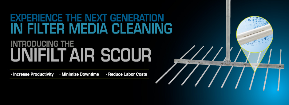 Experience the next generation in filter media cleaning - the unifilt air scour